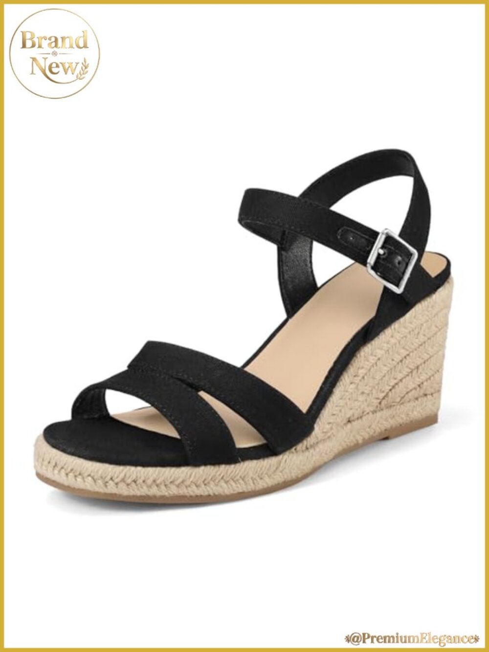 Womens Espadrille Wedge Sandals Open Toe Ankle Strap Summer Dressy Shoes